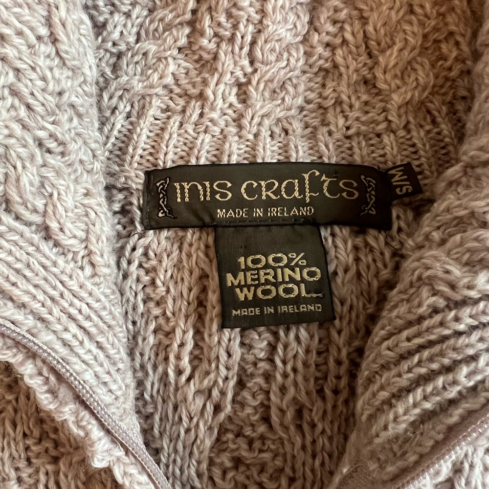 S/Med Inis Crafts Merino Wool Cale Sweater - Picture 4 of 6